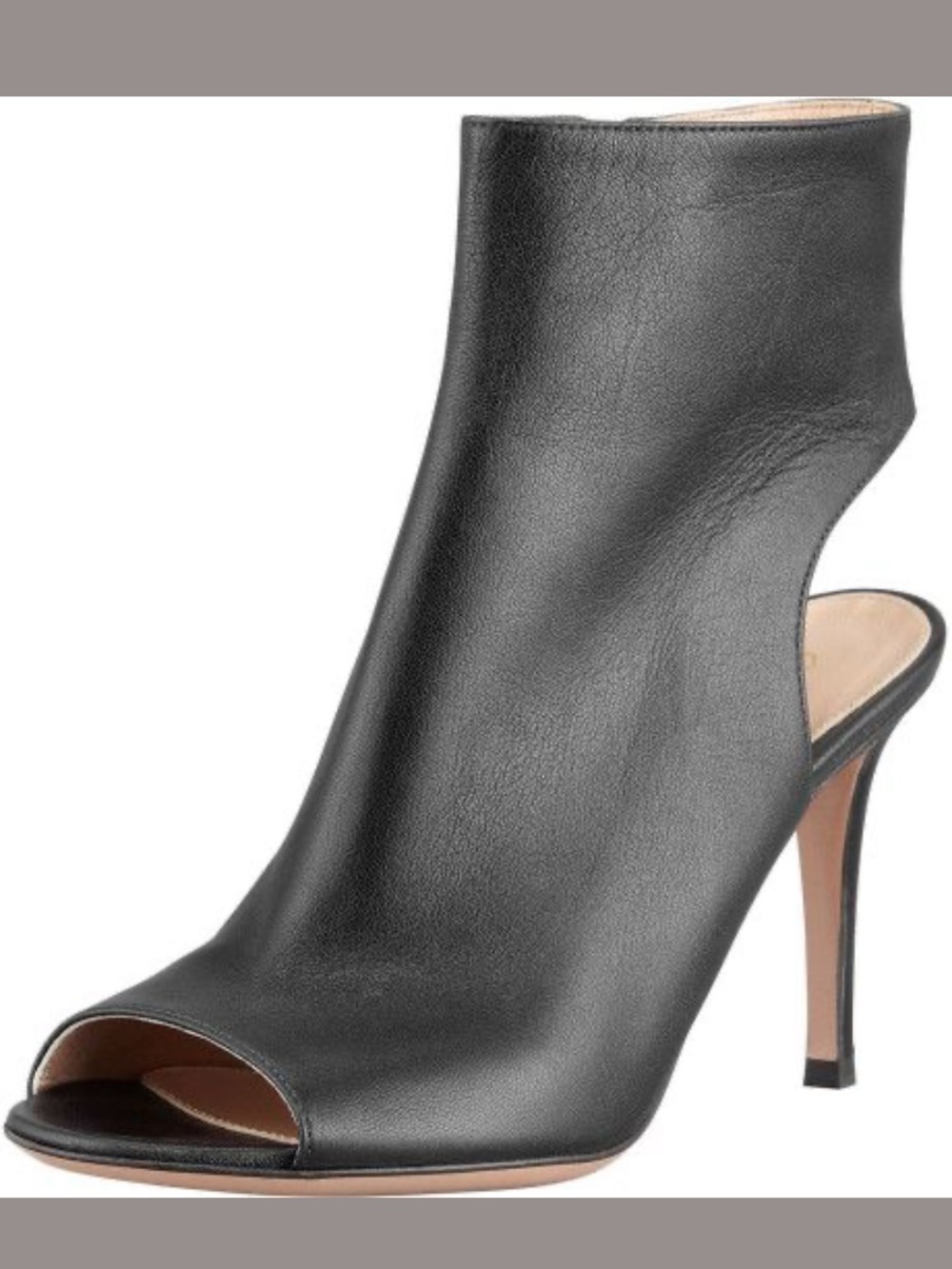 Gianvito Rossi (Milano) Leather Stiletto Vamp Bootie/Pump Variant. EU 41/size 11